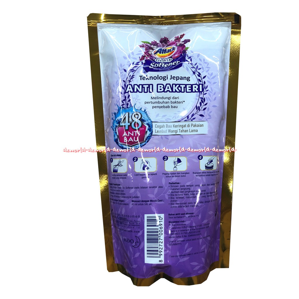 Attack Fresh Up Softener 800ml Sakura Blossom Dazzling Lilac Pelembut Pewangi