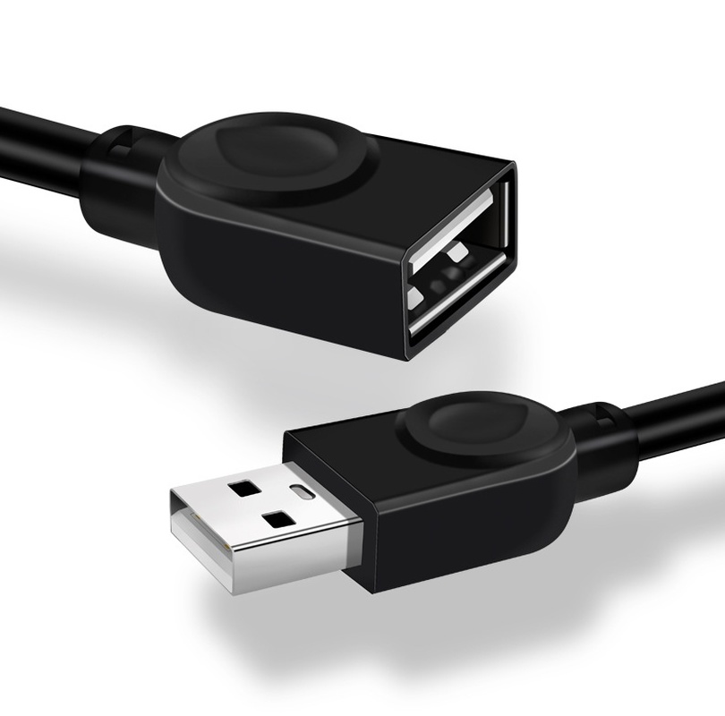 Kabel Data Extension Usb 2.0 Male Ke Female A / F Panjang 0.5-4.8m Warna Hitam Untuk Smartphone / Keyboard / Mouse