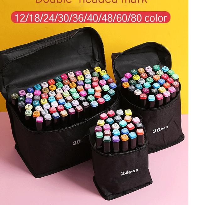 

㊋ touch 80/60/48/36/24/12 Colors Twin Tip Pen Marker Set Dual Head Oily Alcoholic Sketch Markers Brush Pen For Draw Manga Animation Design Art Supplies HOT ITEM 3878 ◘