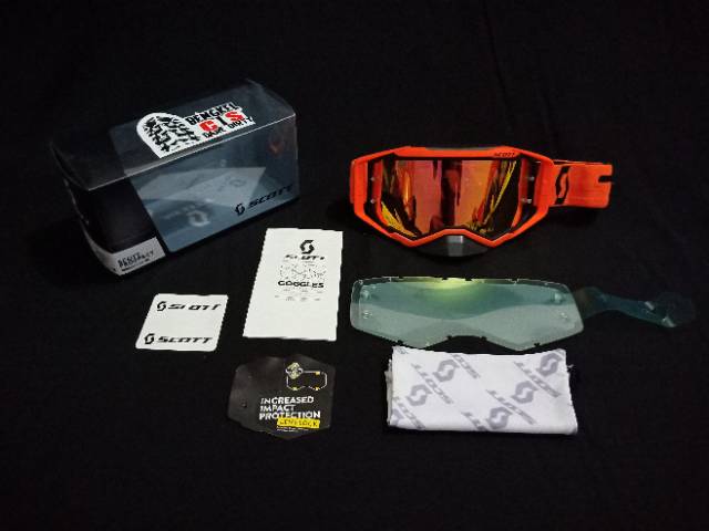 Kacamata Goggle SCOTT Prospect + Clear Lensa Motocross Enduro Trail Adventure