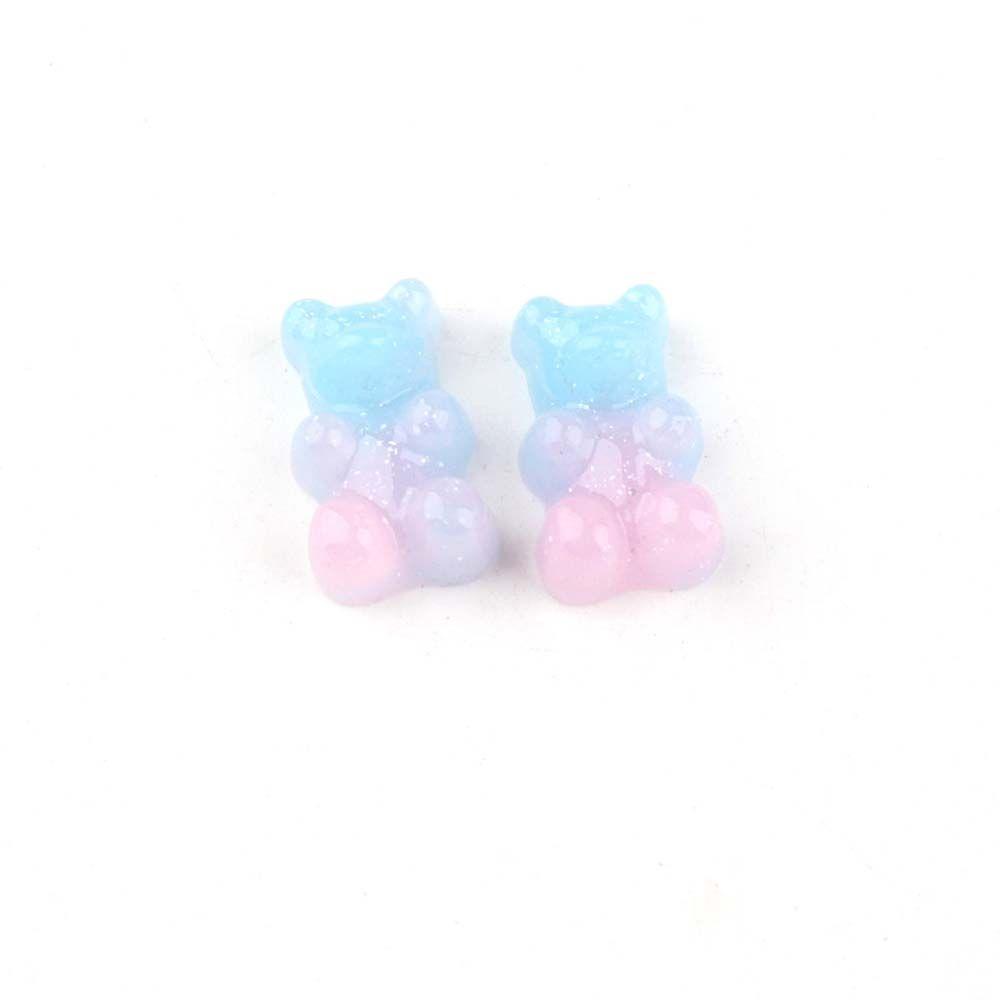 Nickolas1 Dekorasi Kalung Lucu Permen Warna Scrapbooking Gummy Resin Cabochon Flatback Beruang Hiasan