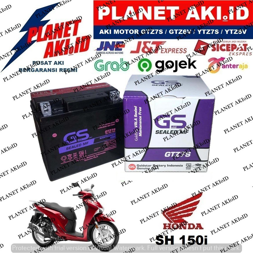 Aki Motor Honda SH 150 i SH 150i GTZ7S Accu Kering MF