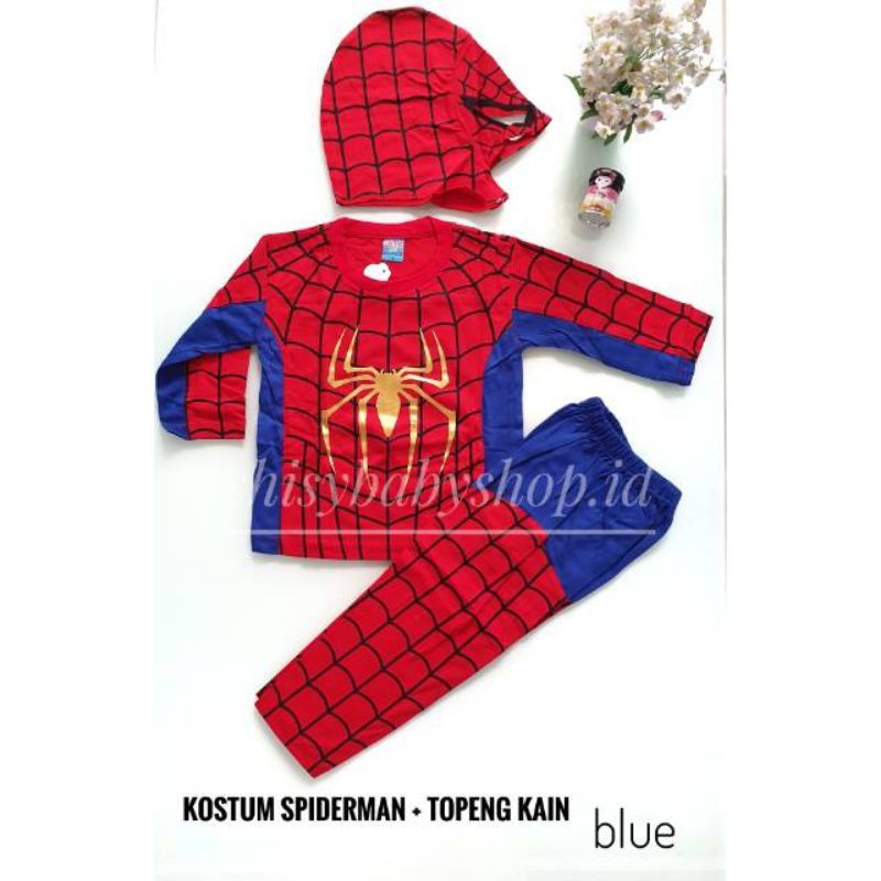 baju kostum karakter anak spiderman