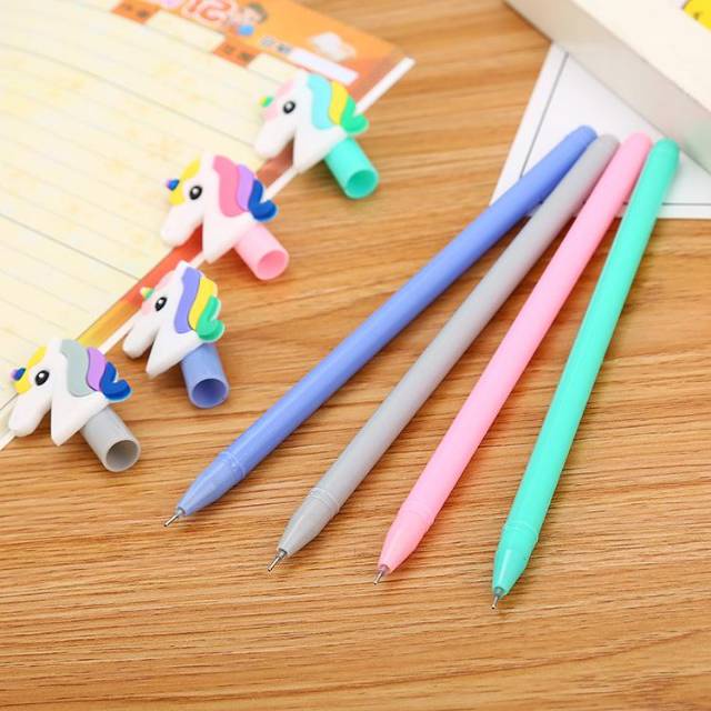 Bolpoin Unicorn Bolpoin Gel Pulpen Unicorn Cewek Sekolah Pink Lucu Karakter Korea