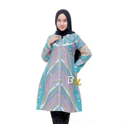Emhabatik | Tunik Batik Jumbo Wanita Lengan Serut Murah Ld 120