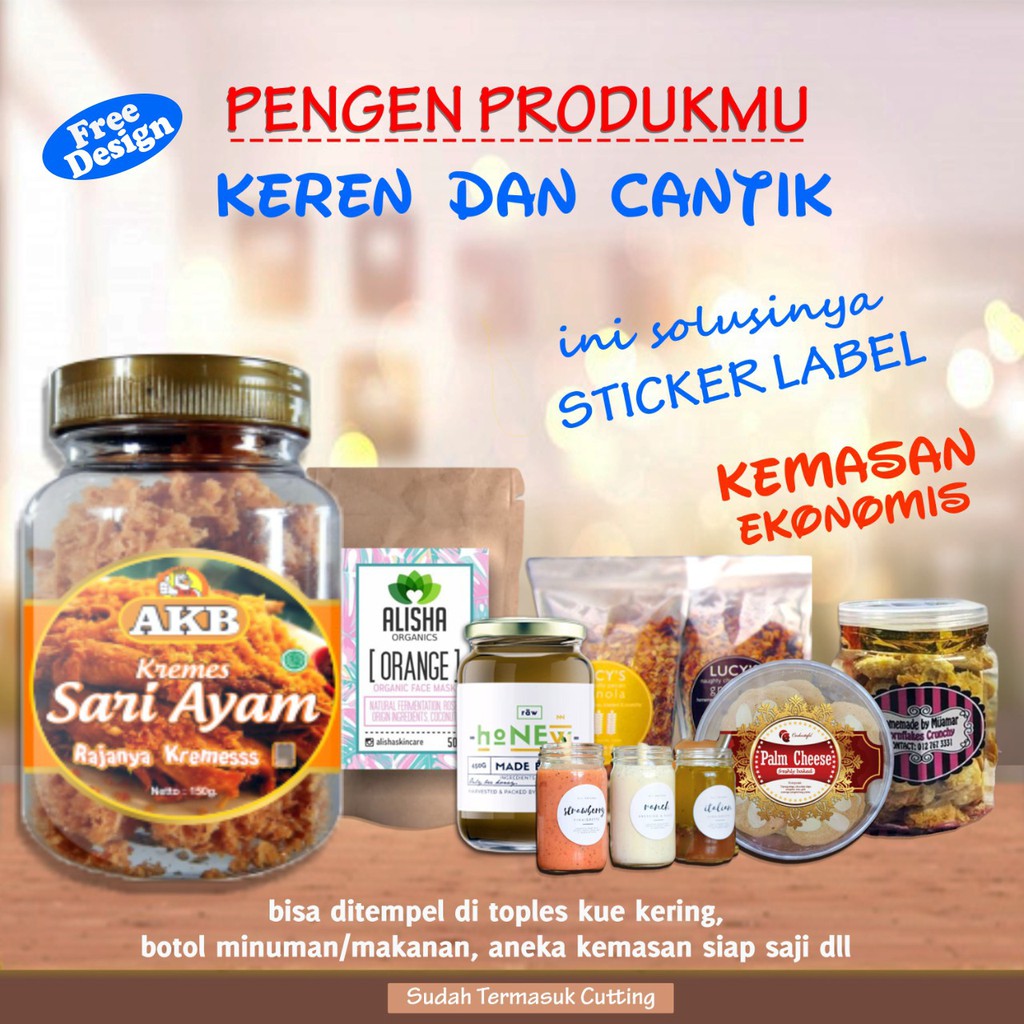 

Label Stiker Toples Makanan Kue Sticker Toko