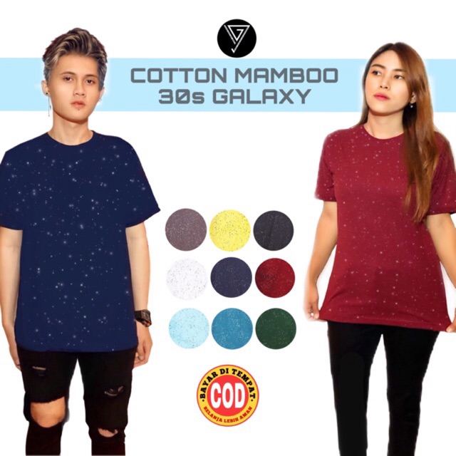  KAOS POLOS POLKA PRIA PENDEK BERCAK GALAXY COTTON 30s 