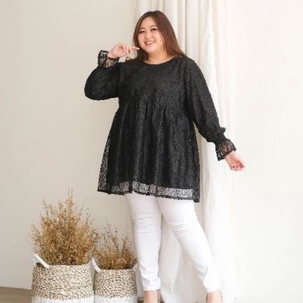 Baju atasan jumbo brukat wanita xxxl ld 130 blouse burkat