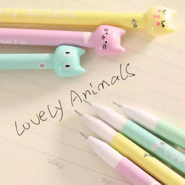 Pulpen Lovely Animals Warna Pastel