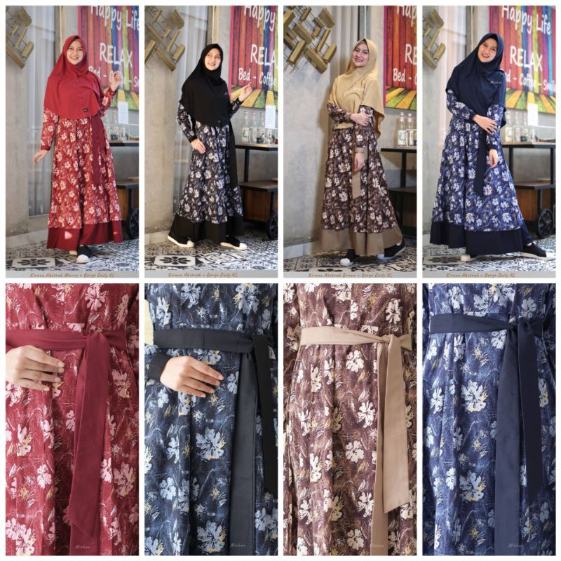 KIRANA DRESS ABSTRAK BY MICHAN Gamis Michan Gamis Panjang Motif