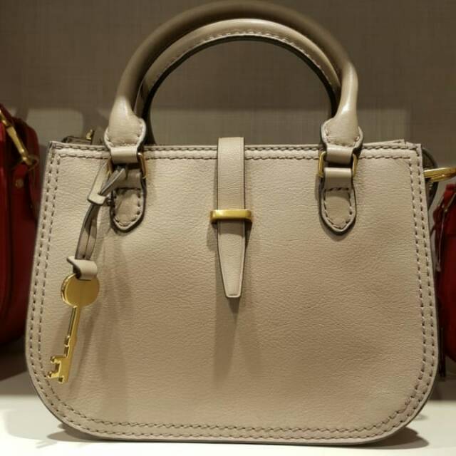 tas fossil ryder mini satchel light taupe
