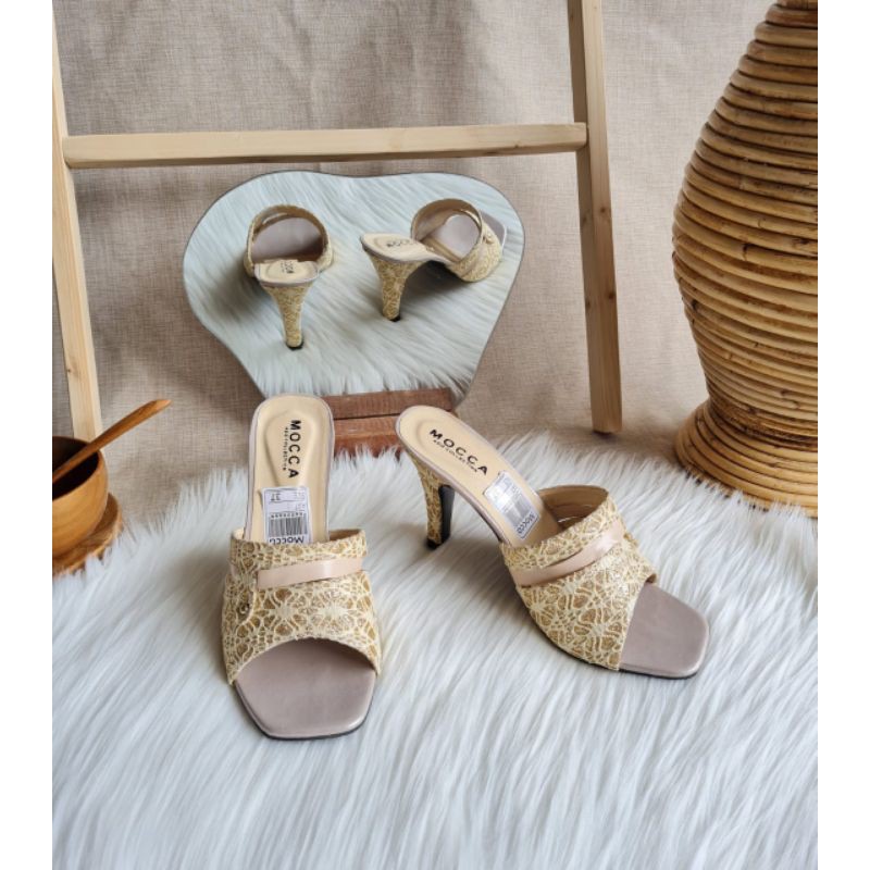 ABBUSHOES DL 51 High Heels Wanita Motif brukat  9cm