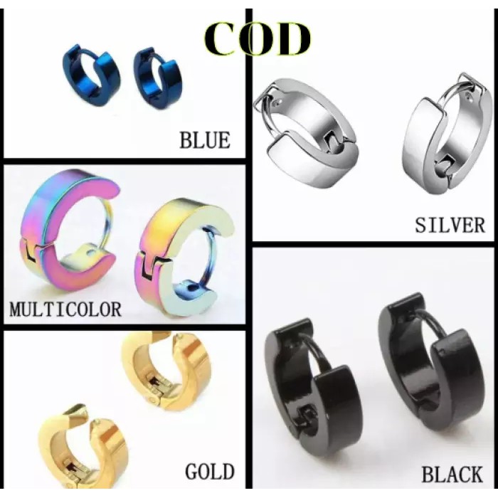 1 PASANG ANTING JEPIT TINDIK BAHAN BAJA ANTI KARAT BARANG