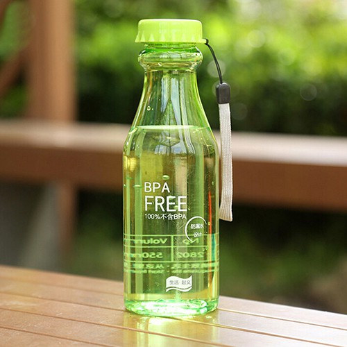 Botol Minum Unik BPA Free Anti Tumpah  / Tempat Botol Air Minum - X447-Hijau