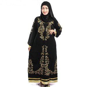 Dress Abaya India Premium Bordir   gamis syari   abaya modern   gaun dress   gamis jumbo   baju sya