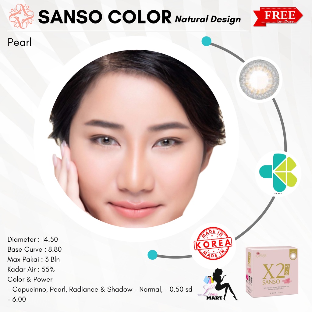 SOFTLENS SANSO COLOUR MINUS - X2 EXOTICON  0.50 sd 2.00