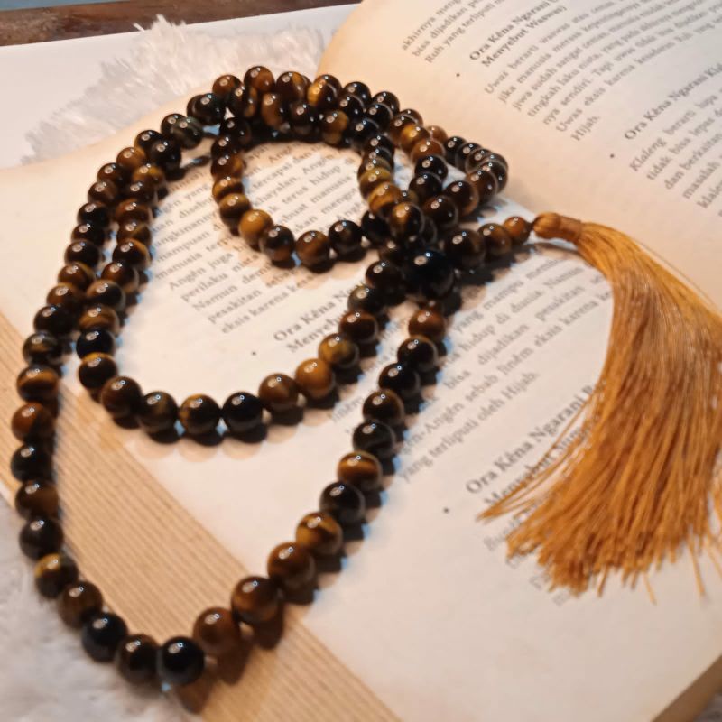 Tasbih Japa Mala Tiger Eye 8mm Hand Made By Rajarta