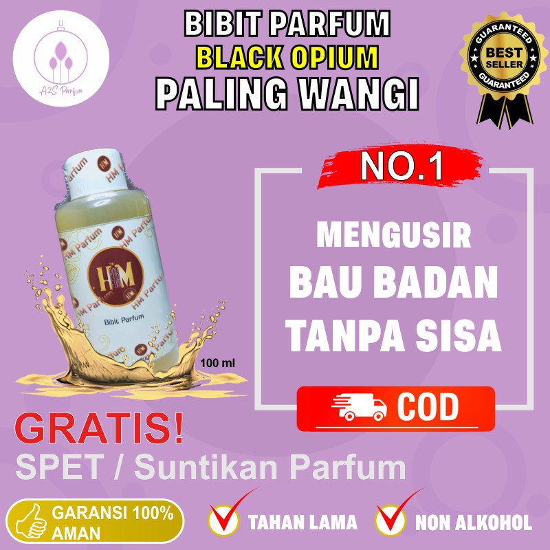 Biang A2S PARFUM | Bibit Perfume BLACK OPIUM | parpum non alkohol isi ulang refill refil tahan lama