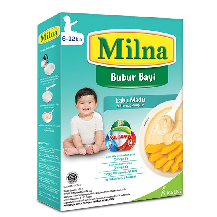 Milna Bubur Bayi Reguler Labu Madu 120g 6-12 bln