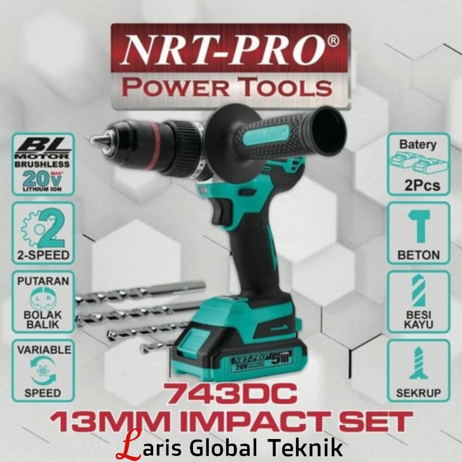 Cordless Impact Drill 743DC NRT-Pro Bor 13mm