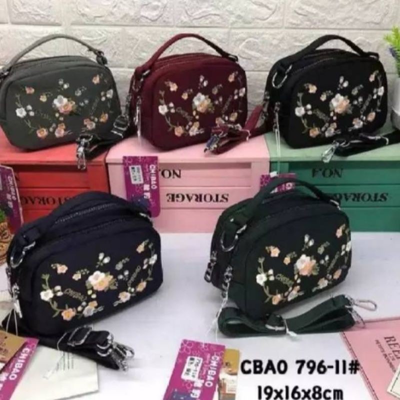 Tas Selempang Chibao Wanita 796-11# Bordir bunga