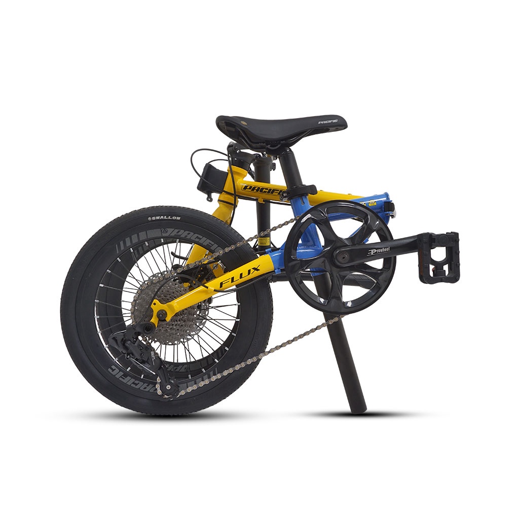 SEPEDA LIPAT PACIFIC FLUX MINIONS 16” 10 SPEED FRAME STEEL HYDRAULIC DISC BRAKE BICYCLE FOLDING BIKE