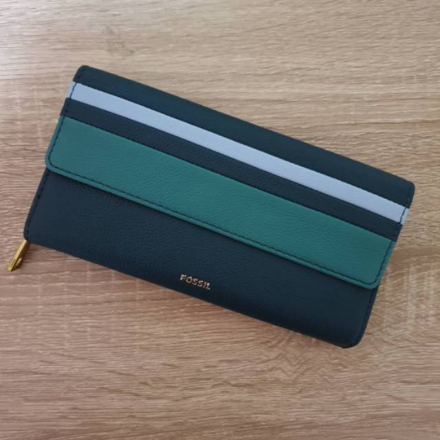 Dompet Fossil Jori Flap Indian Teal Multi