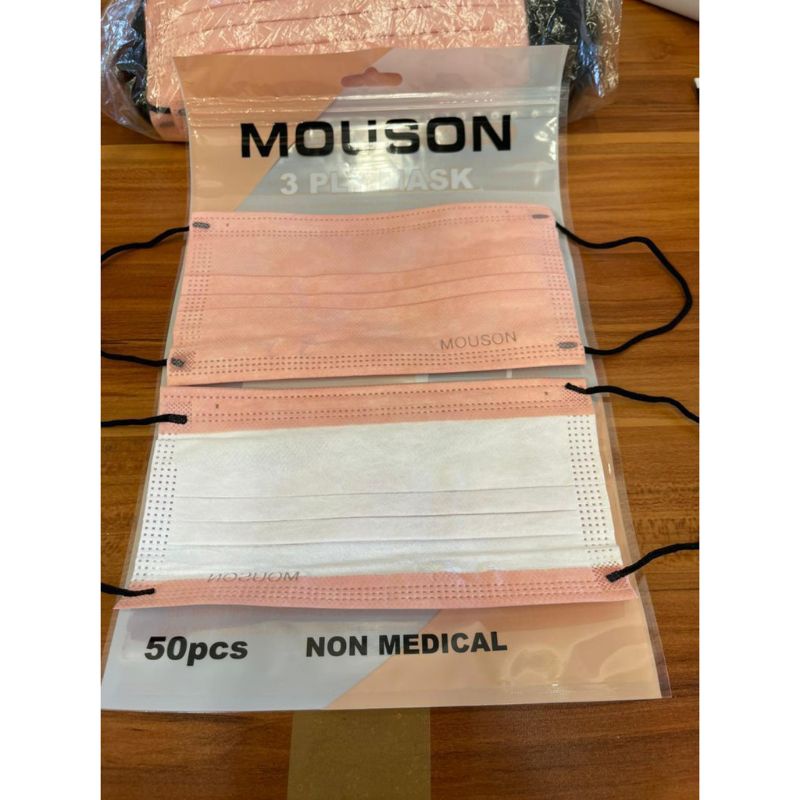 masker mouson earloop mouson peach