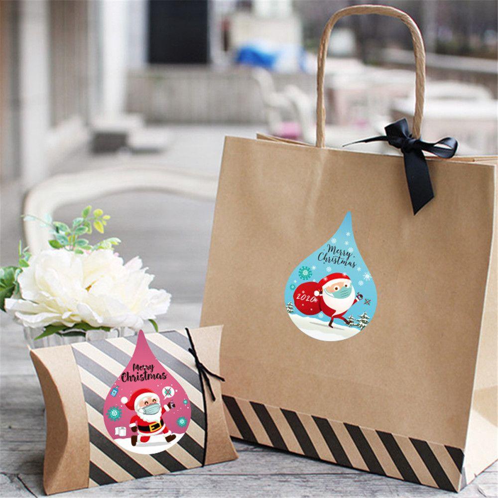 500pcs / roll Stiker Segel Amplop Desain Merry Christmas Untuk Dekorasi Pernikahan