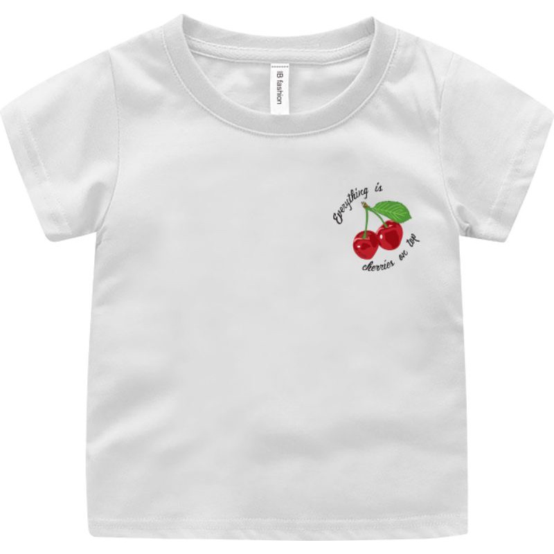 Baju Kaos anak Unisex Anak Laki laki Dan perempuan Cherry Baju Oblong Anak T shirt Ank cewek