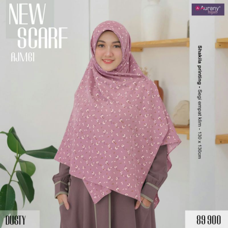 HIJAB SEGIEMPAT SYARI MOTIF AJM  || 130 X 130 || AURANY