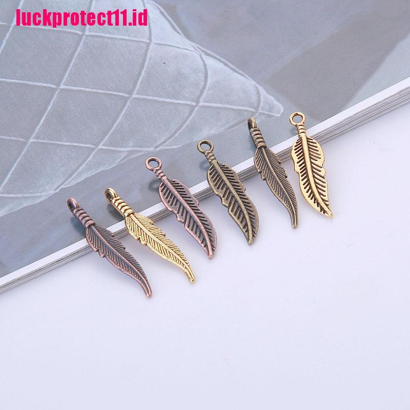 【LUCK】100Pcs/Set Mixed Vintage Metal Feather Wings Charms DIY Pendants Jewelry Making