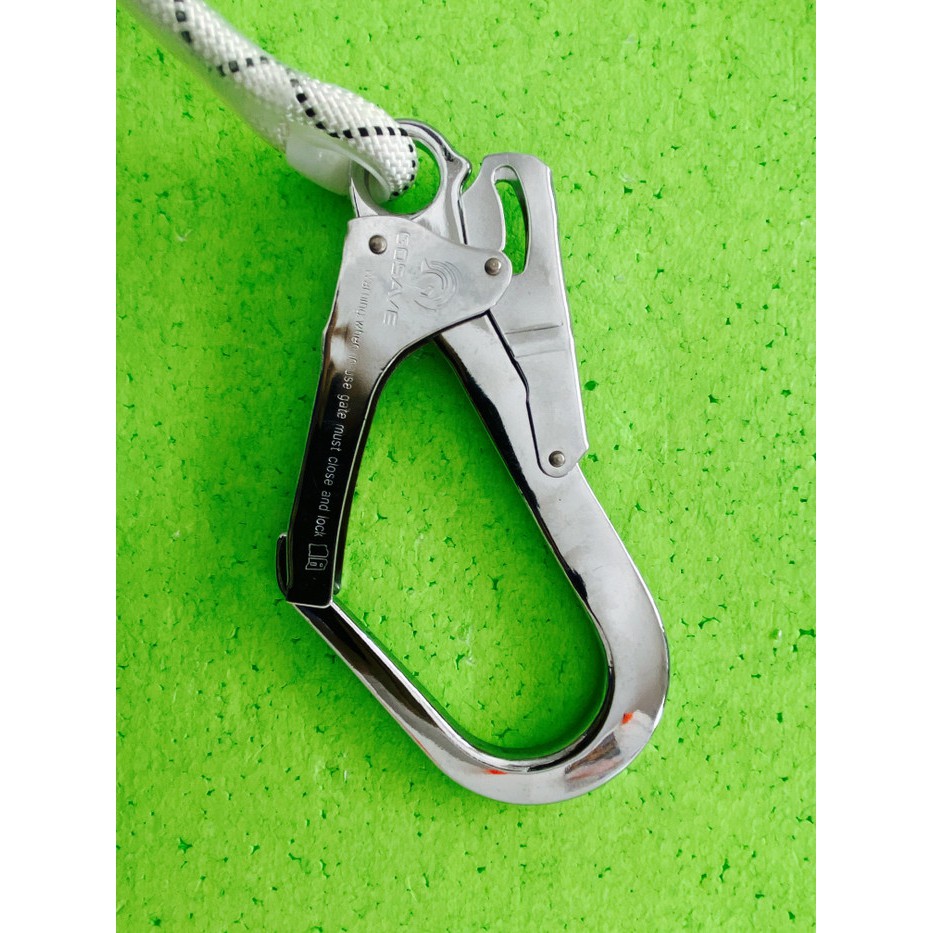 CARABINER + TALI KARMANTEL PENGIKAT BODY HARNESS SINGLE HOOK BESAR