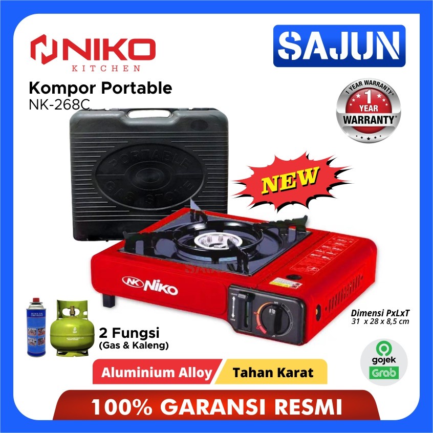 Niko kompor gas portable 2 in1 NK268 / kompor portable / kompor portable camping / kompor mini