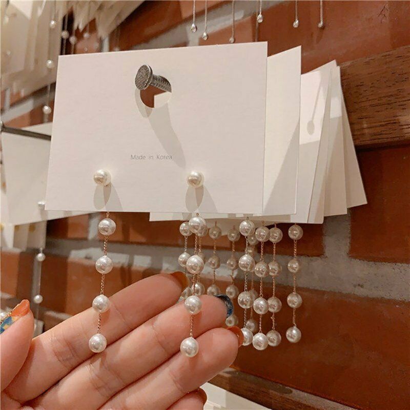 COD Anting wanita bandul mutiara korea rantai juntai mewah / anting pesta / korean acc earrings