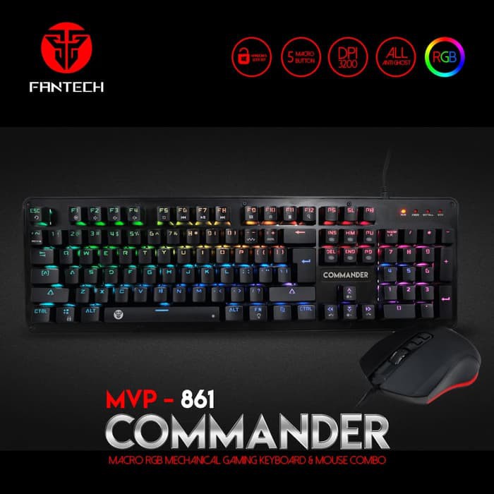 Fantech MVP-861 Keyboard Mechanical + Mouse Gaming