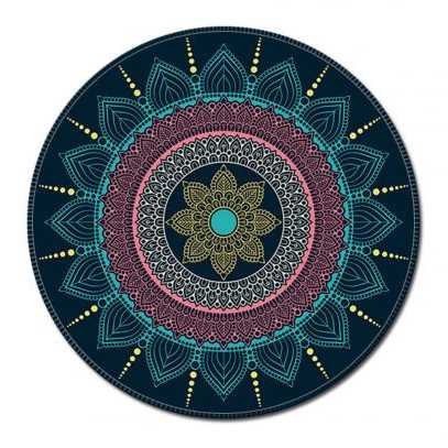 Mouse Pad Bulat Anti Slip Vintage Bohemian