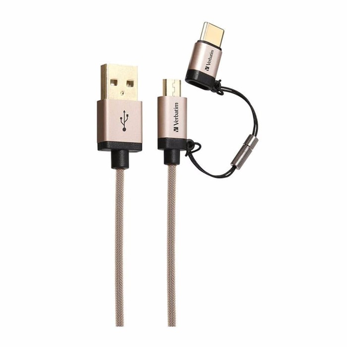 Verbatim 2in1 Type C &amp; Micro USB to USB Cable 120cm 65292
