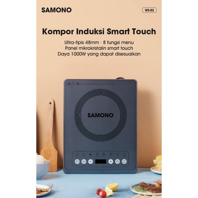 kompor induksi smart touch WS-03 abu-abu Kompor Elektrik