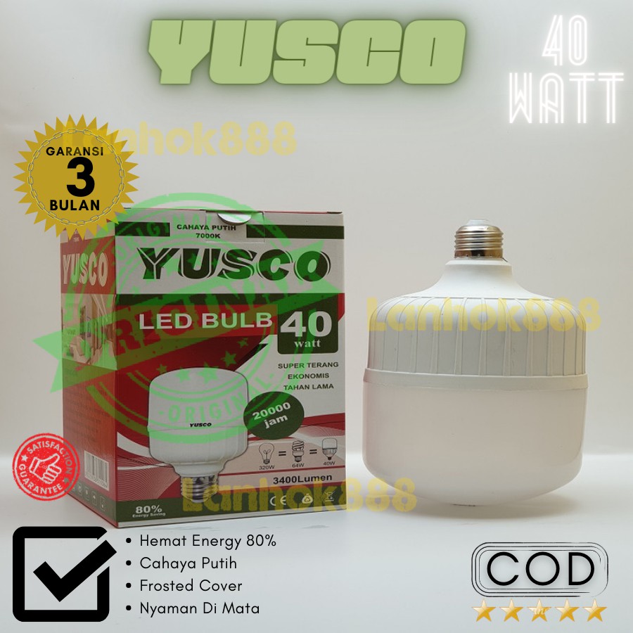 YUSCO 40Watt Lampu LED/Lampu LED Kapsul/Bohlam/Lampu LED Murah/ Bohlam LED/Bohlam Kapsul/Lampu