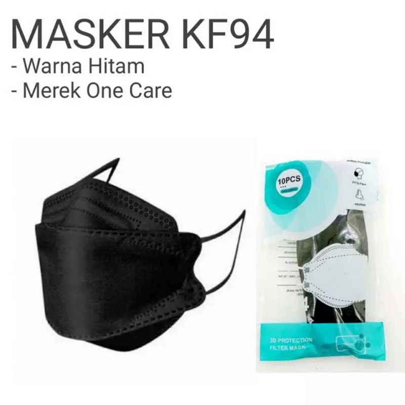 masker kf94 4ply hitam putih isi 10pcs masker Kf 94 hitam putih