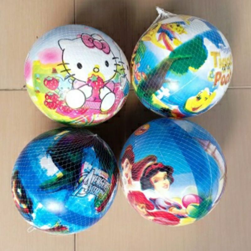 Mainan bola karet rainbow bayi anak model bouncing ball lempar sepak duri murah