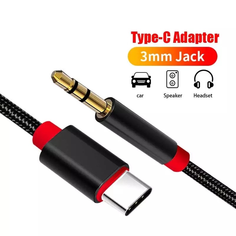 【stock】Kabel Adapter Usb Tipe-C Ke Jack Audio 3.5mm Male Untuk Samsung / Xiaomi / Mobil / Earphone M H9O0