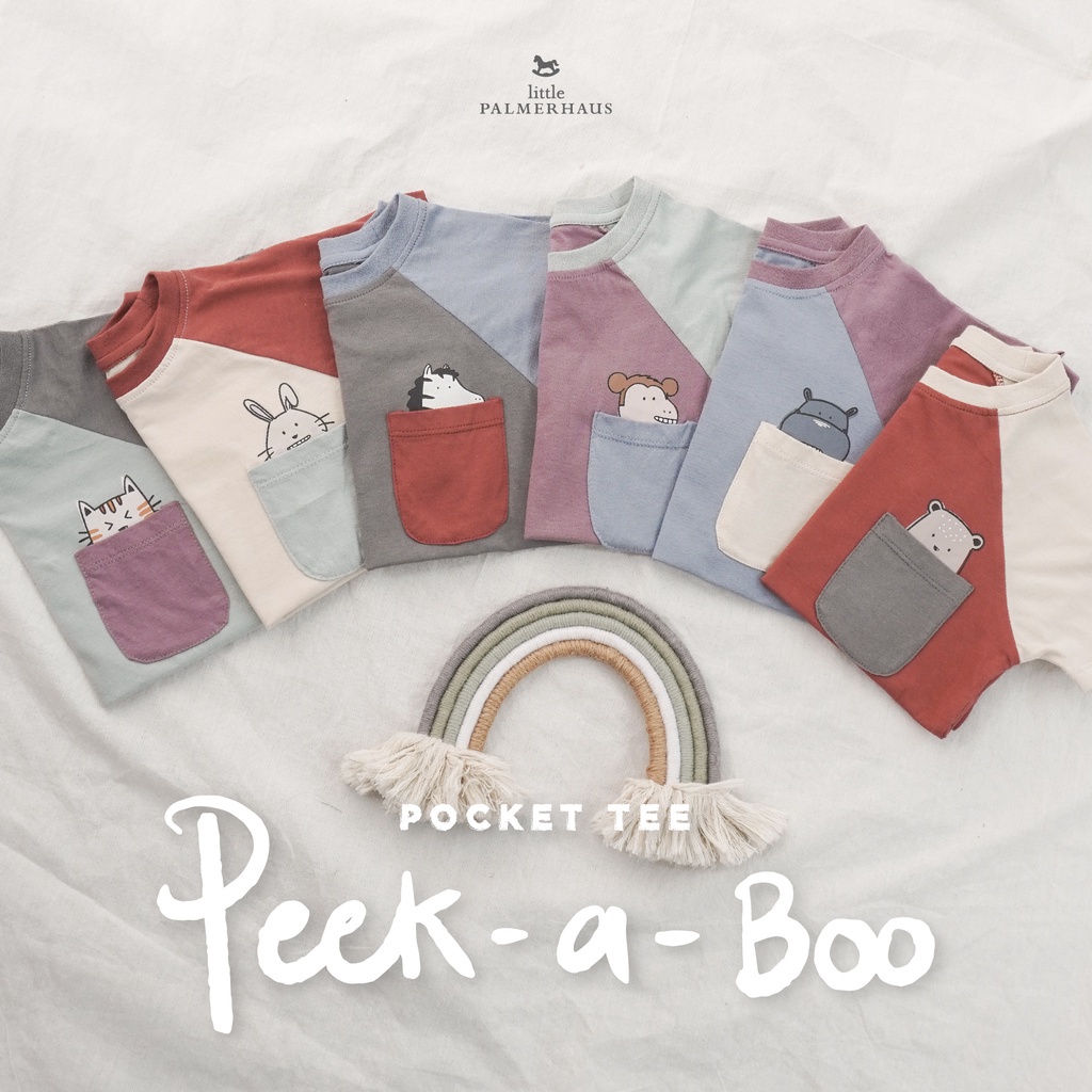 Baju Bayi Kaos Oblong Atasan Anak Palmerhaus Pocket Tee Peek A Boo 1-3 Tahun