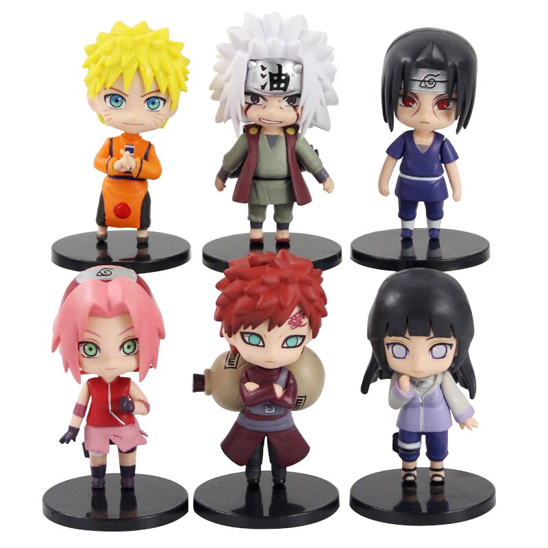 6pcs / Set Mainan Action Figure Tsunade Rock Lee Hyuga Neji Q Version Bahan Pvc