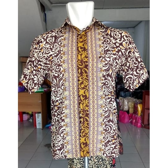 SB Collection Atasan Kemeja Fakhi Lengan Pendek Casual Batik Pria