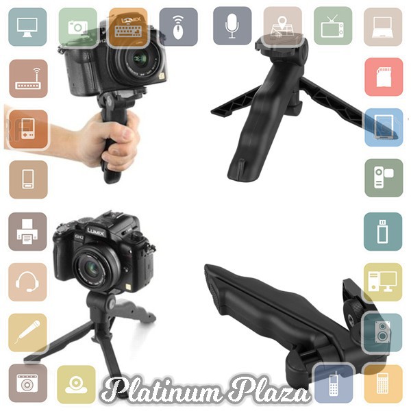 2 in 1 Portable Mini Folding Tripod for DSLR - Black`5ZBG8W-