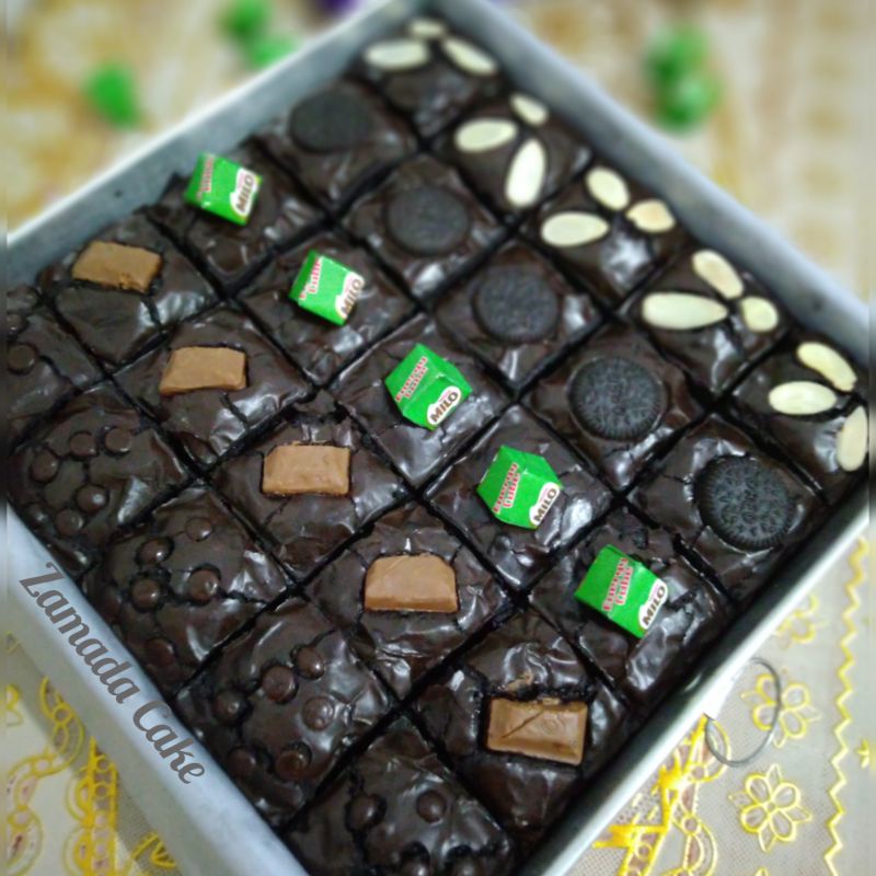 

Brownies sekat Fudgy/brownies panggang/Brownies shiny