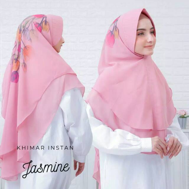 Jilbab KHIMAR INSTAN SYARI JASMINE PRINTING