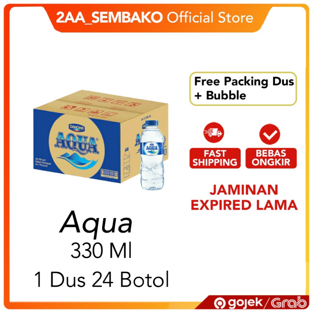 

Aqua Air Mineral Botol Kecil 330ml 1Dus isi 24 pcs